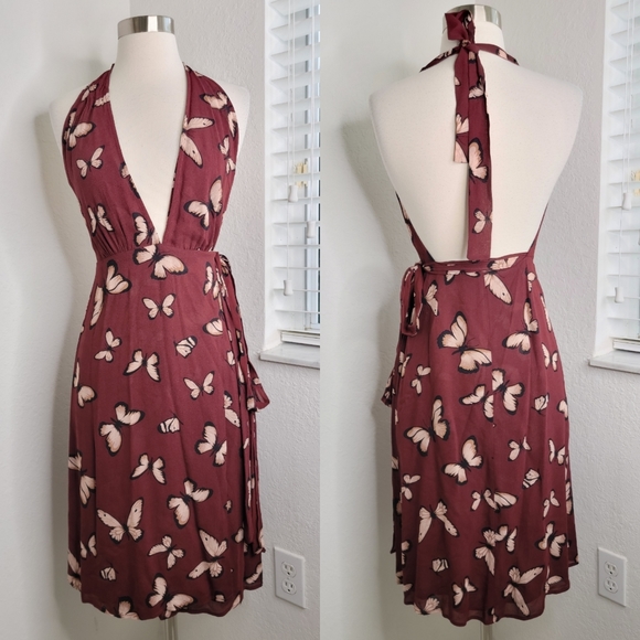 REFORMATION Johnson Halter Dress In Mariposa XS. - Picture 2 of 9